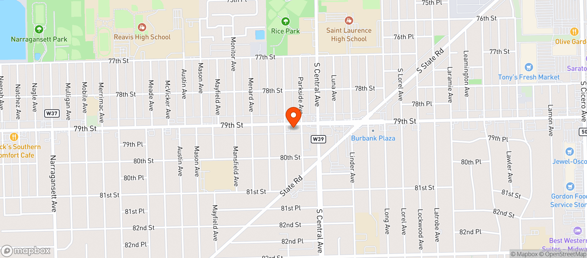 Map showing Stadium Liquors
