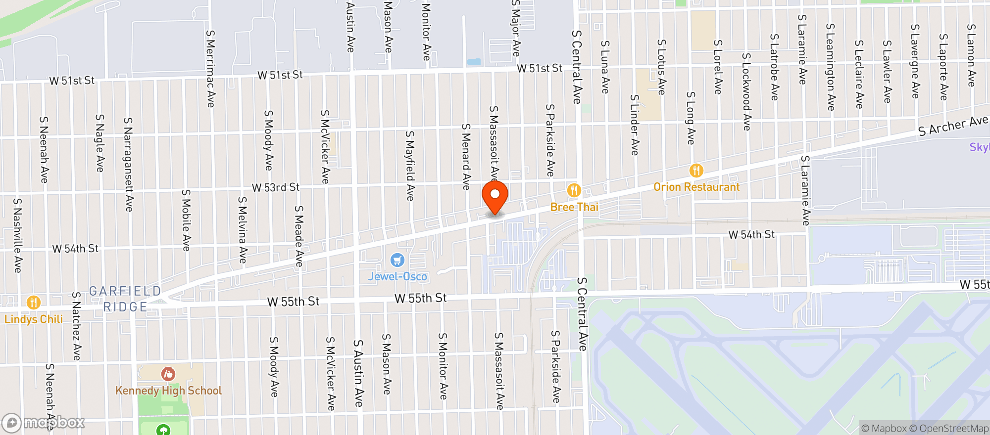 Map showing Archer Liquors