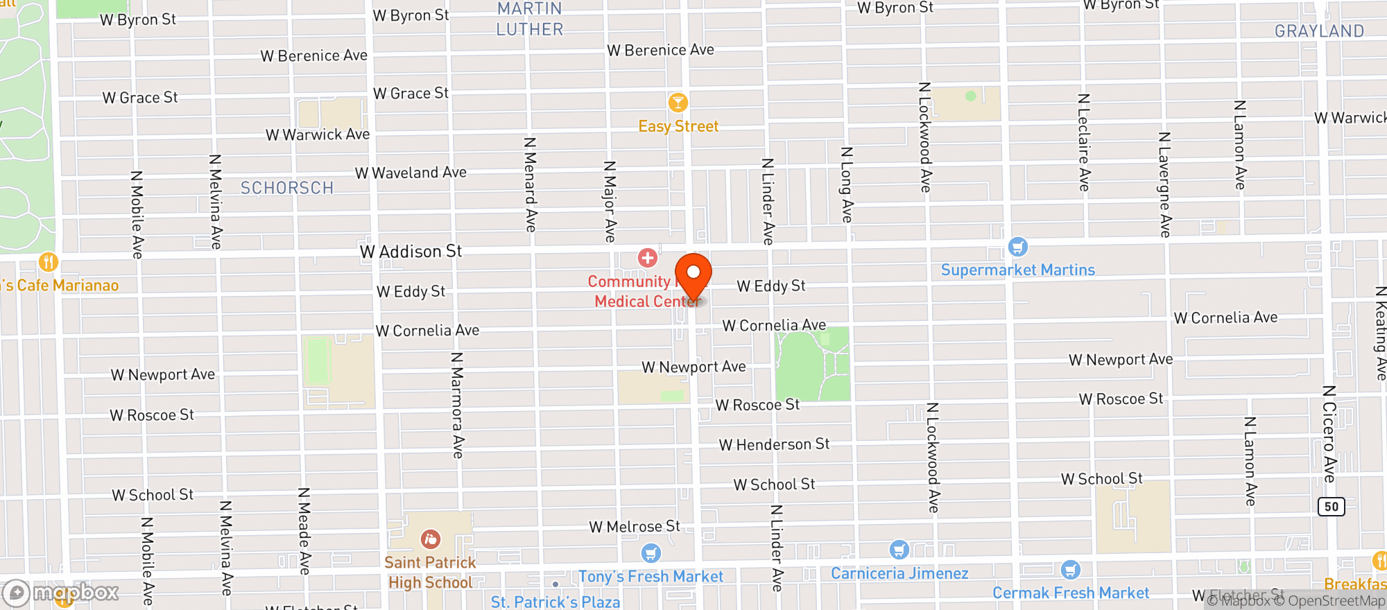 Map showing Cardinal Liquors