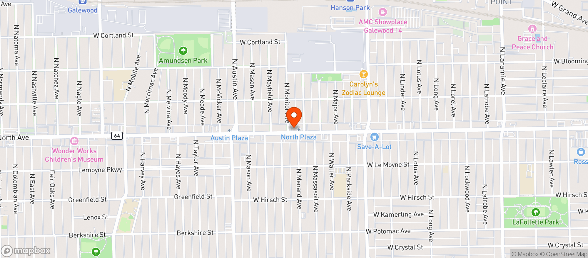 Map showing Lyons Beverage Express
