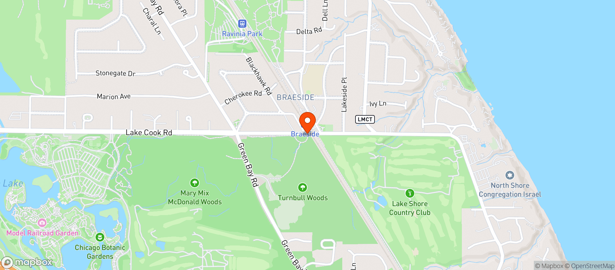 Map showing Levy Restaurants At Chicago Botanic