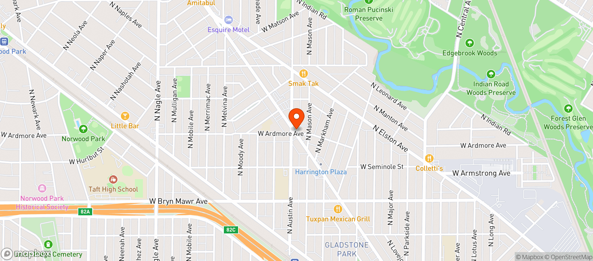 Map showing Gladstone Food Mart