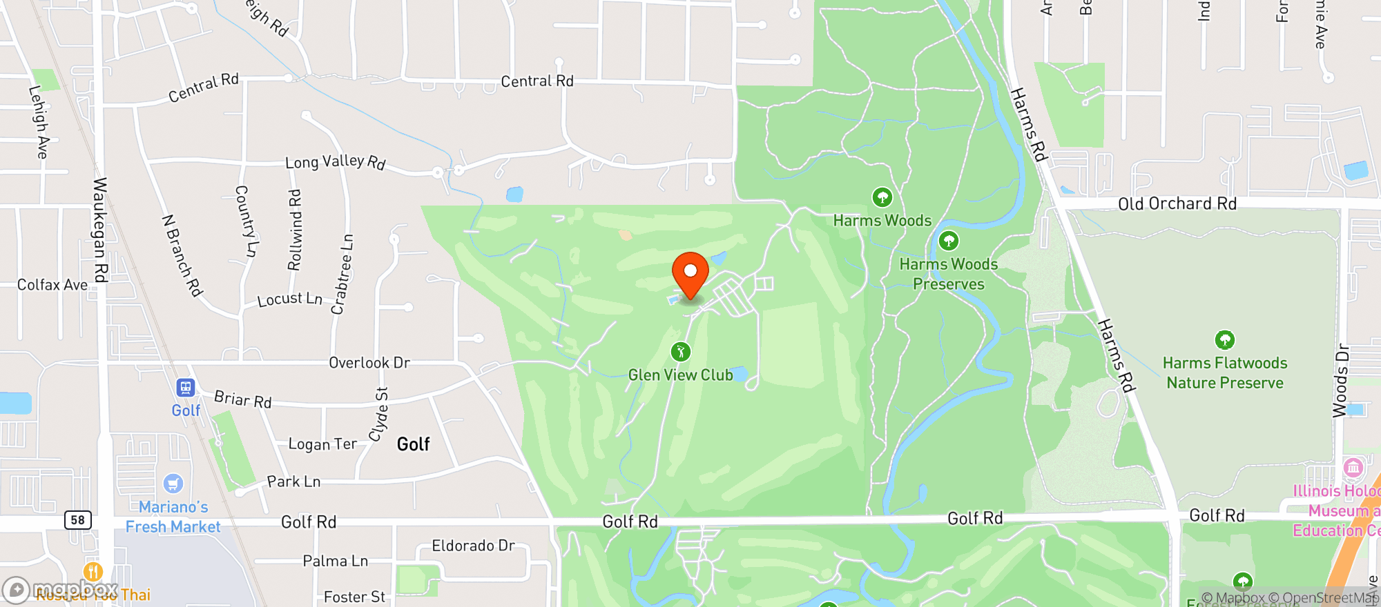 Map showing Glen View Club