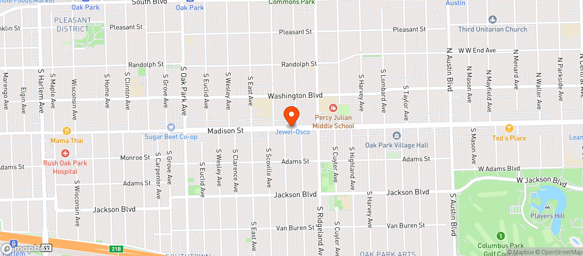Map showing Jewel Osco