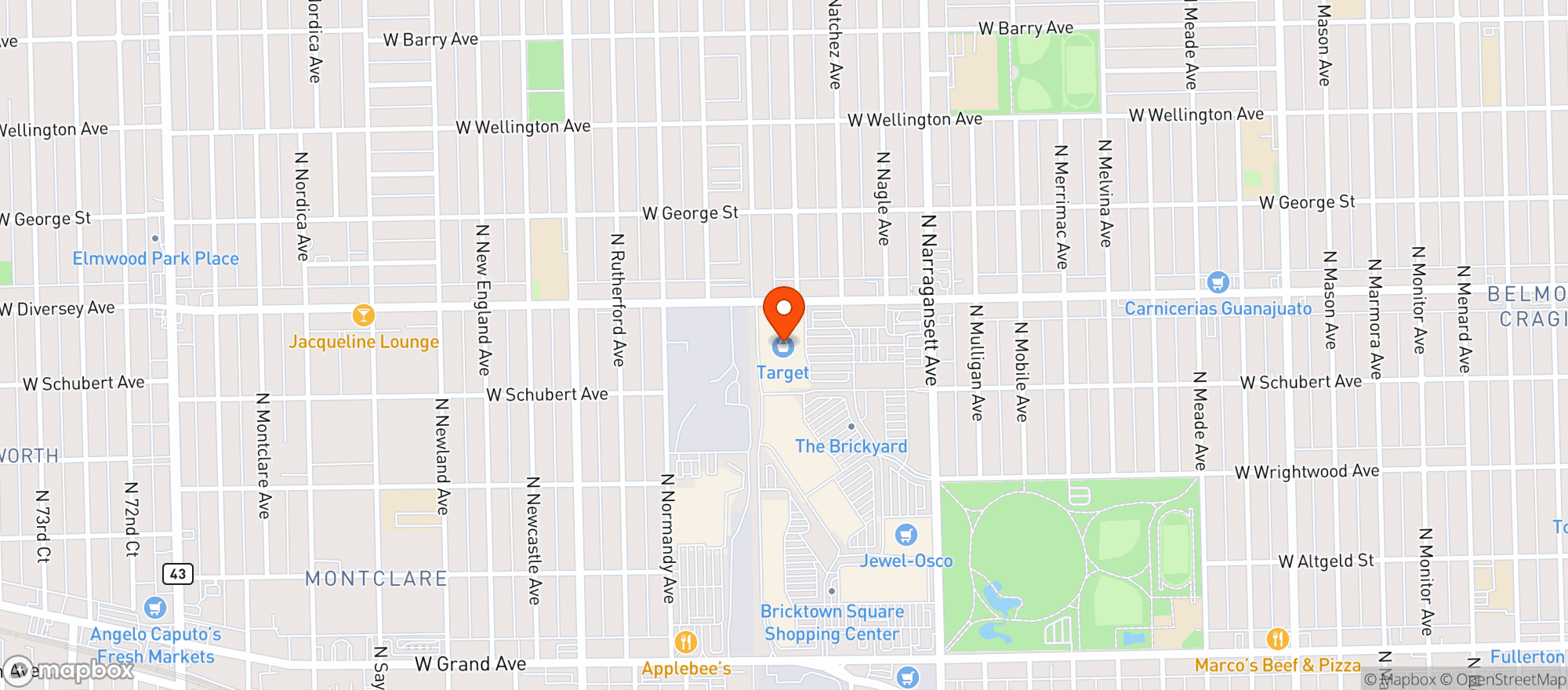 Map showing Target