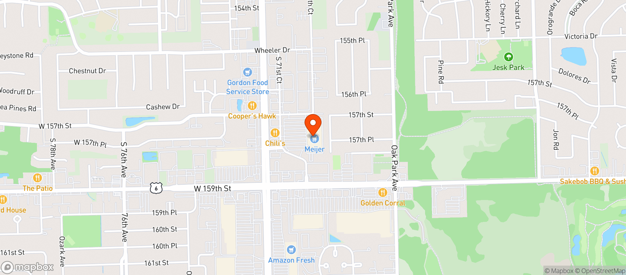 Map showing Meijer