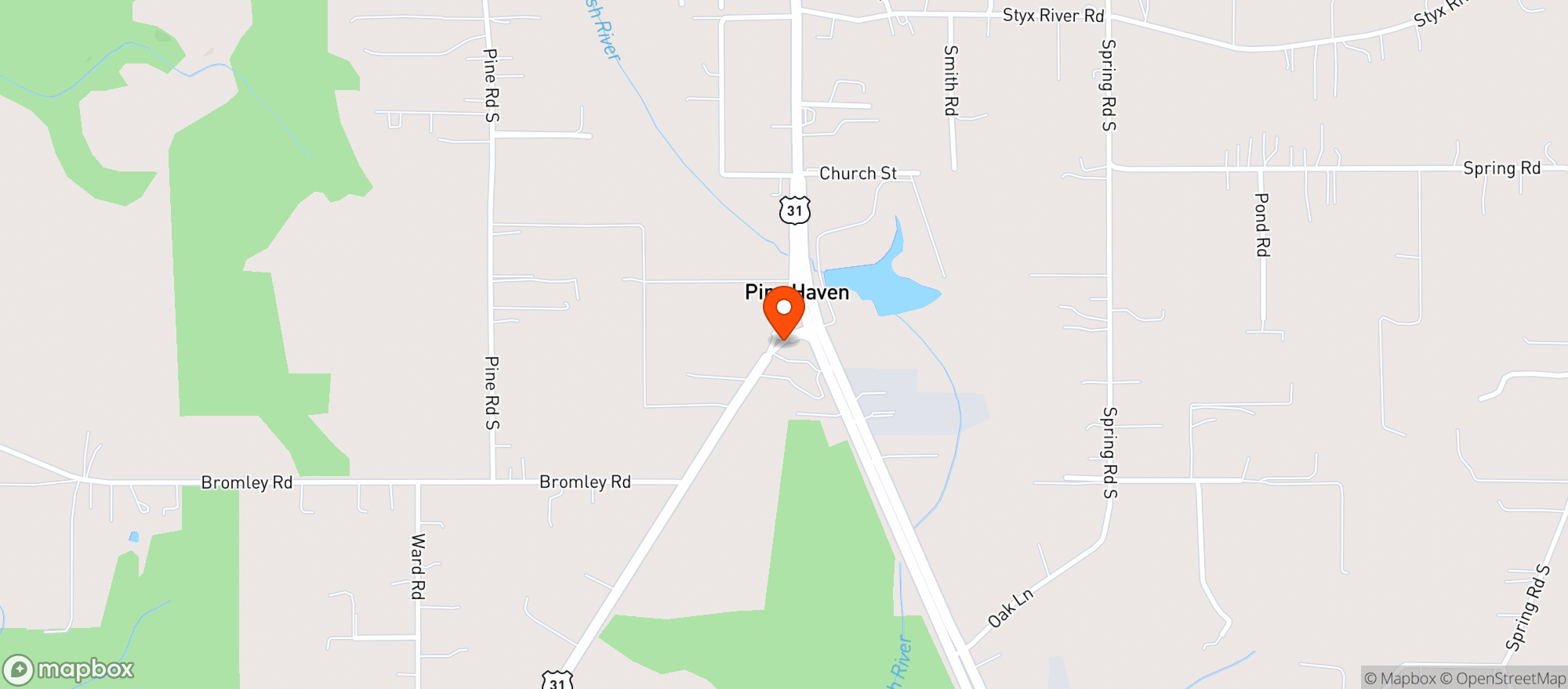 Map showing Tom Thumb