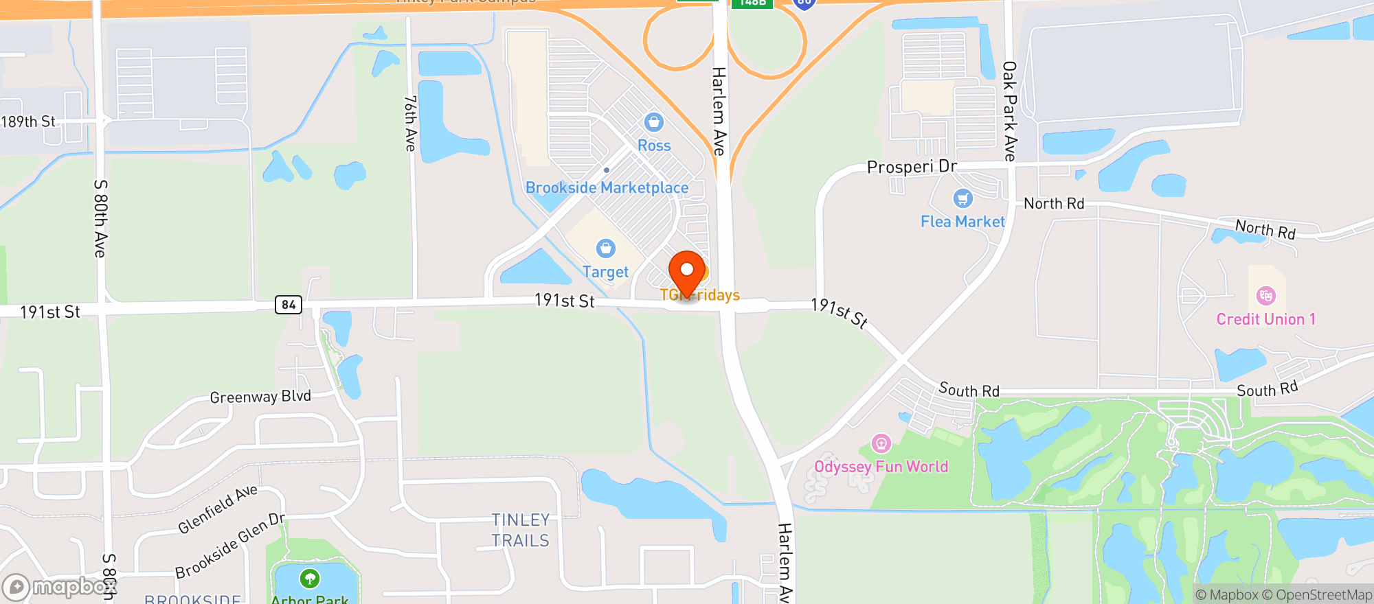 Map showing Target - Tinley Park