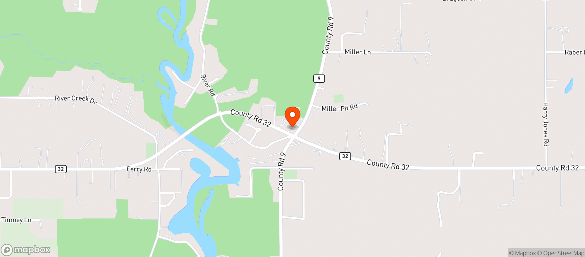 Map showing Dixie Oaks Marathon