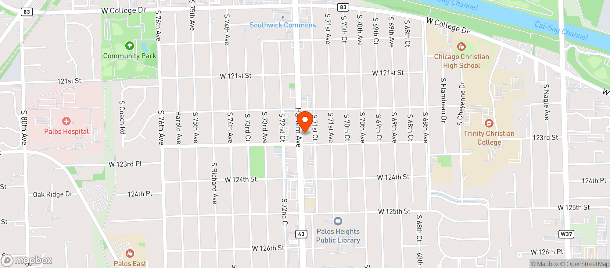 Map showing Rooftop Tap