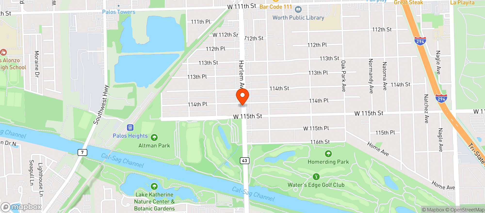 Map showing PETES LIQUOR