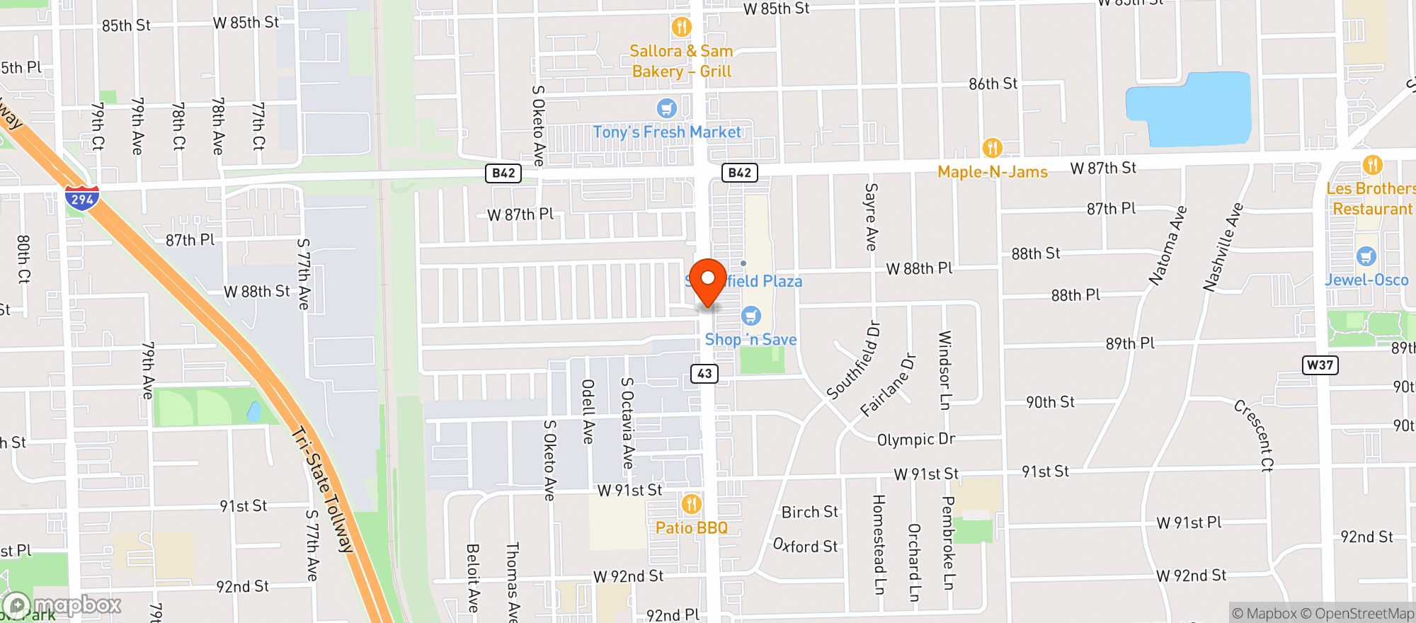 Map showing Shop & Save Market