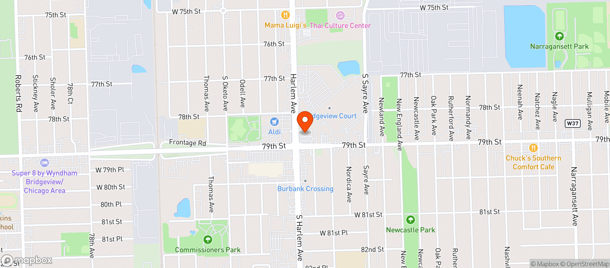 Map showing Speedway #7422 - Burbank