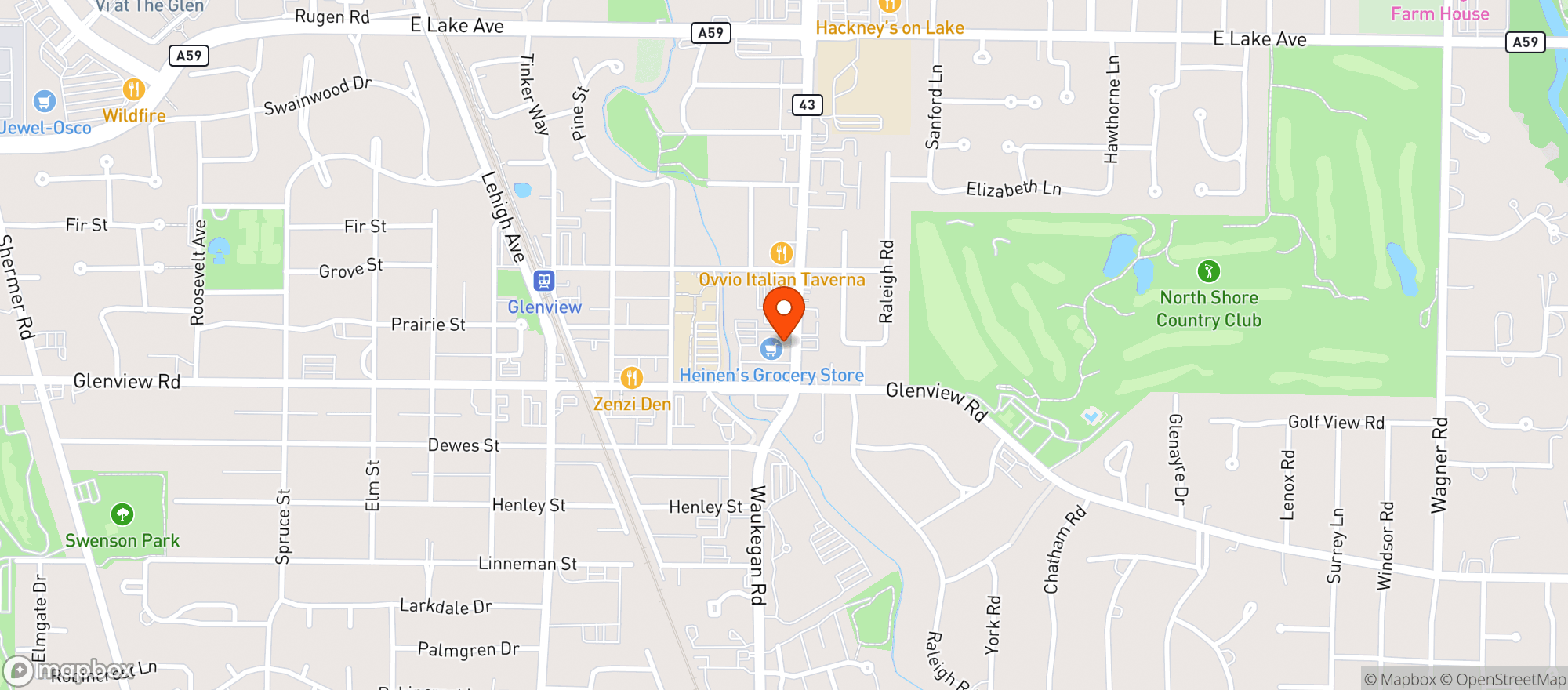 Map showing Heinen's 42 Glenview