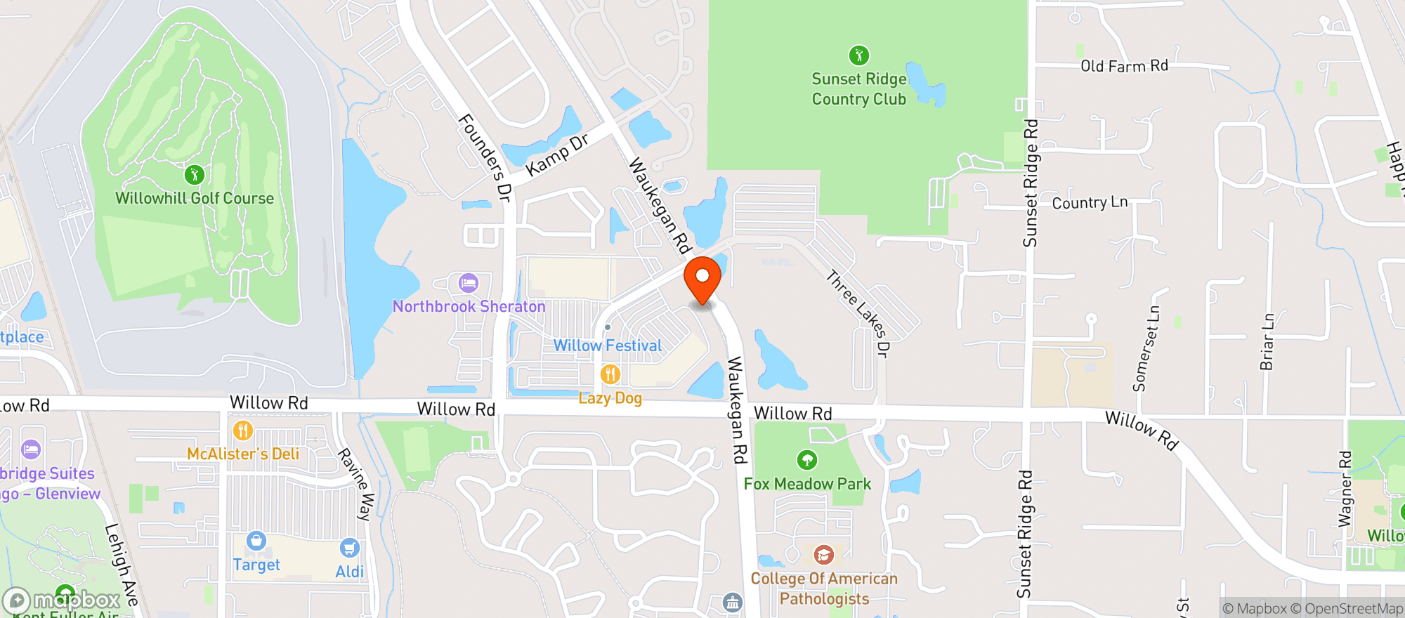 Map showing Whole Foods Market - Northbrook
