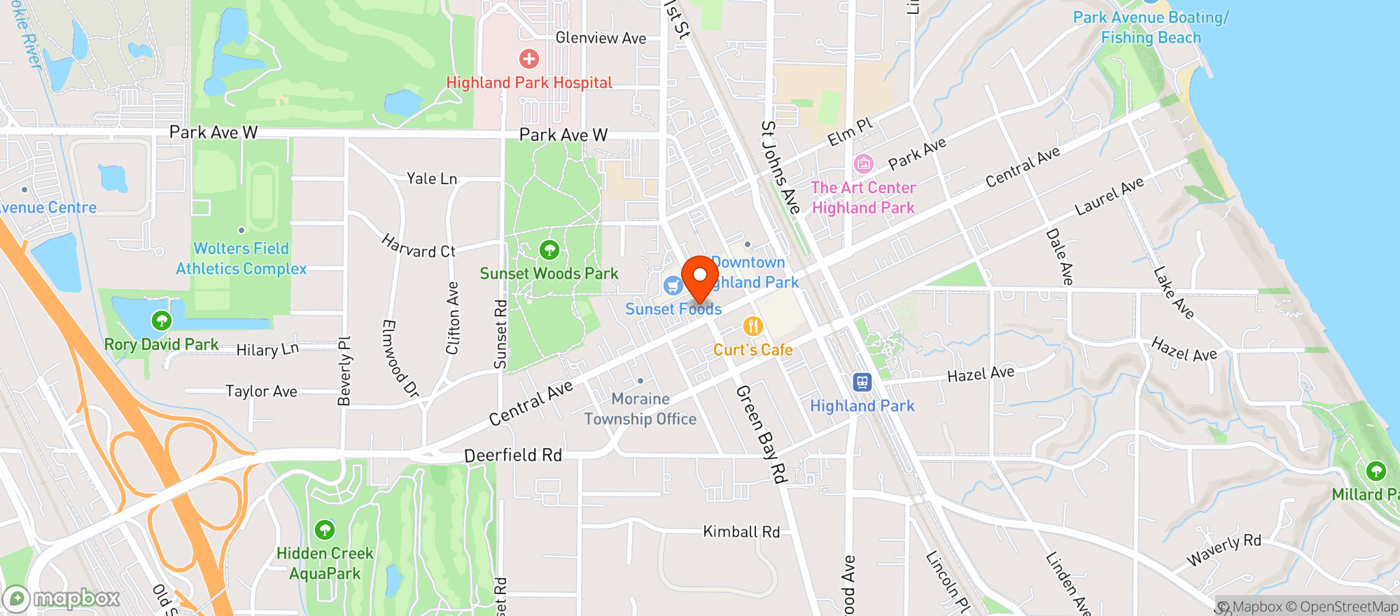 Map showing Sunset Foods