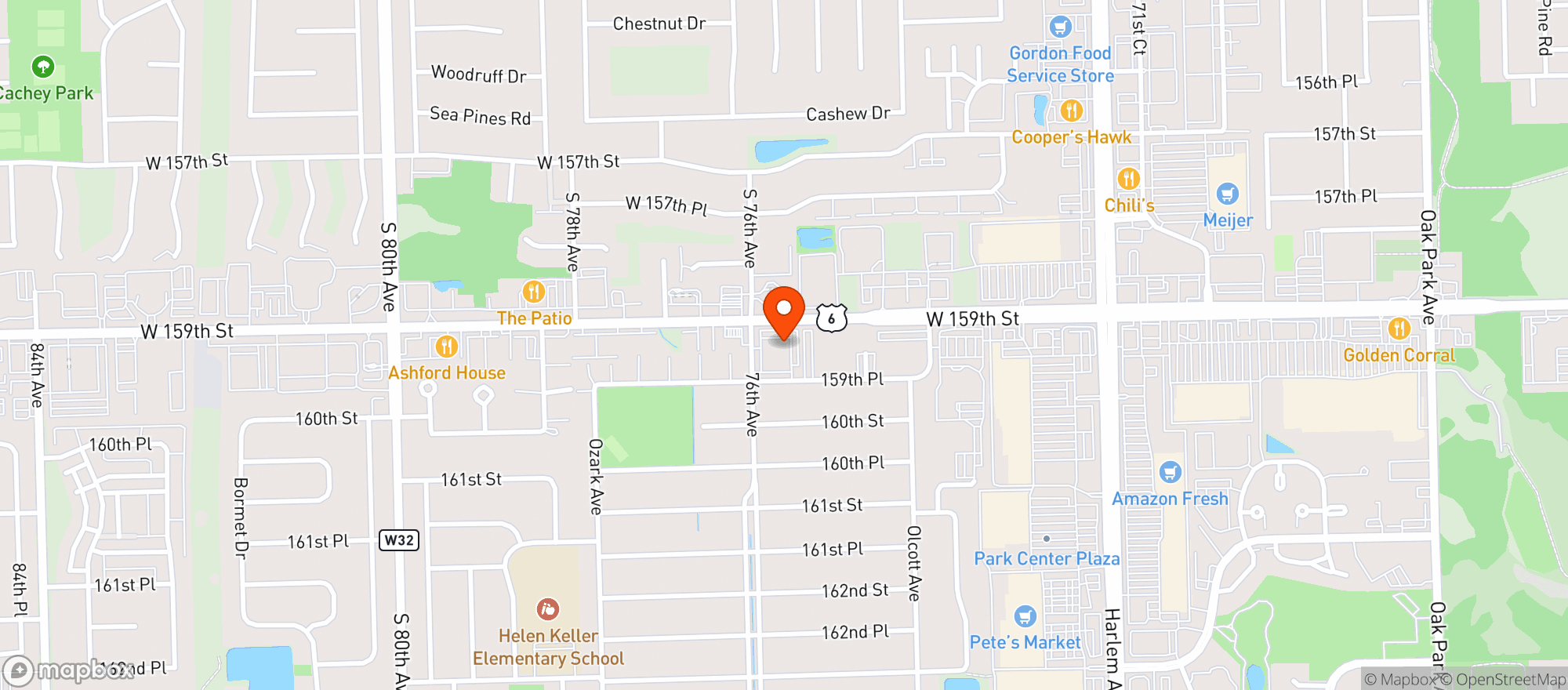 Map showing Whistle Sports Bar & Grill