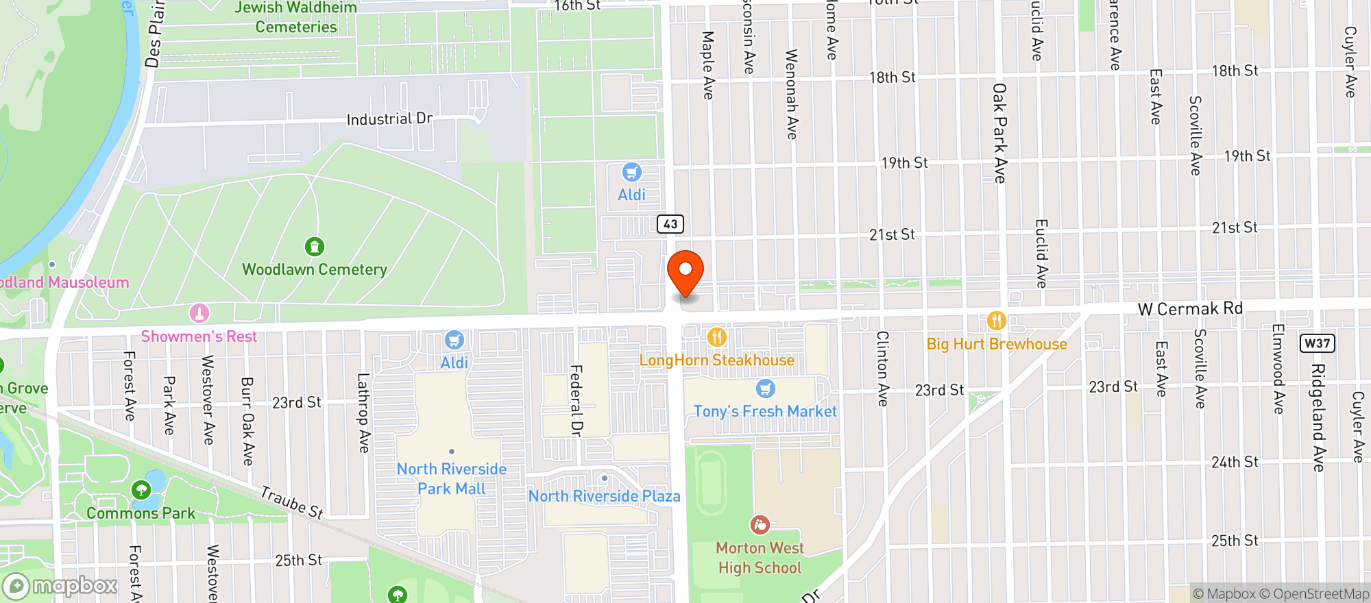 Map showing Vitamin Shoppe - Berwyn
