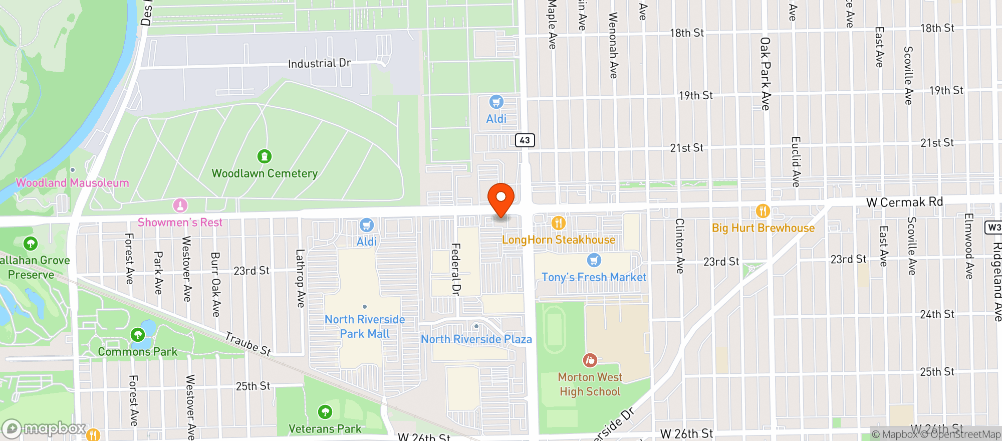 Map showing Chilis Grill & Bar