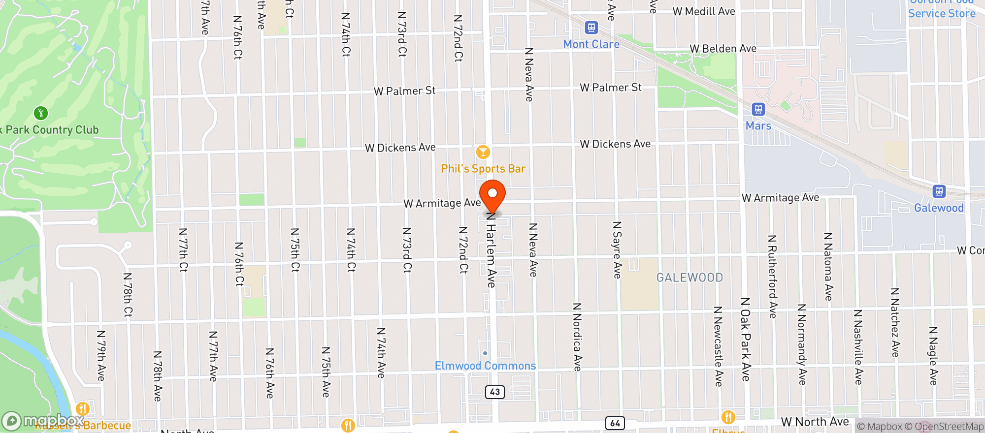 Map showing Marias Mexican Restaurant