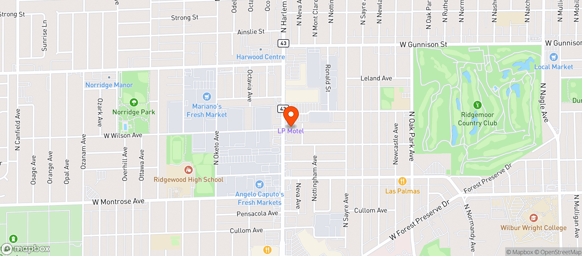 Map showing Garfield's Bev Warehouse/Norr