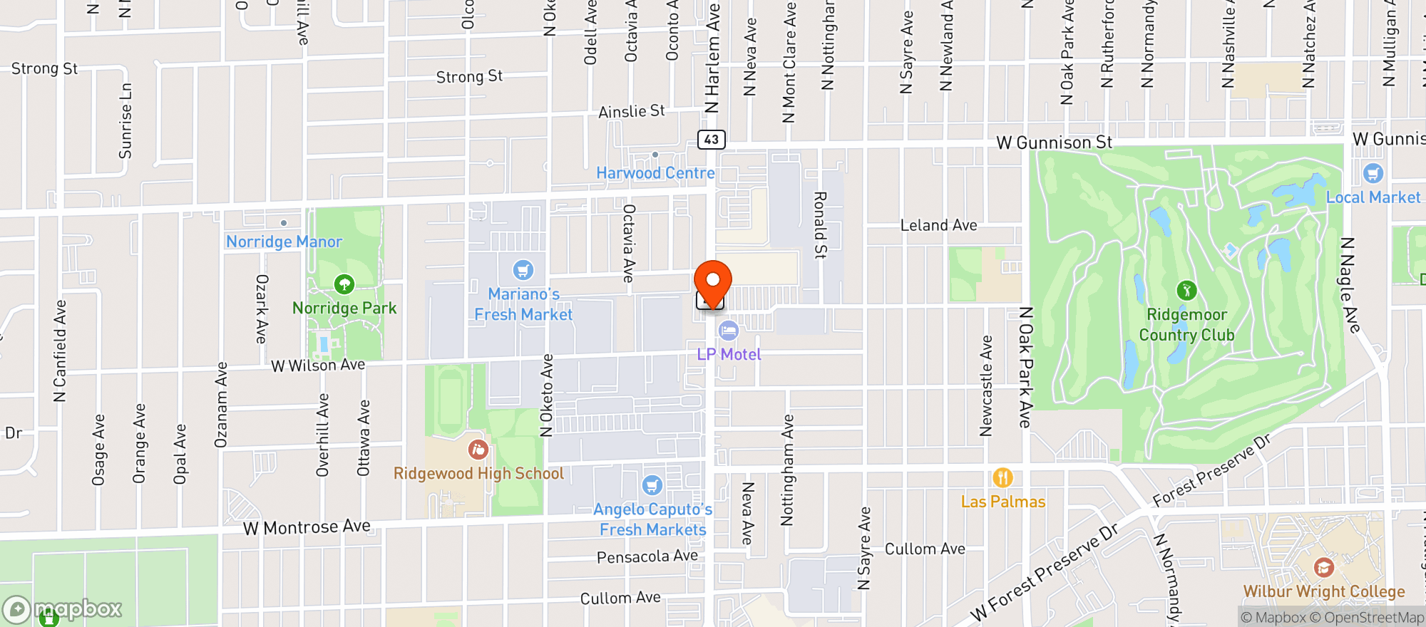 Map showing Garfields Beverage Warehouse