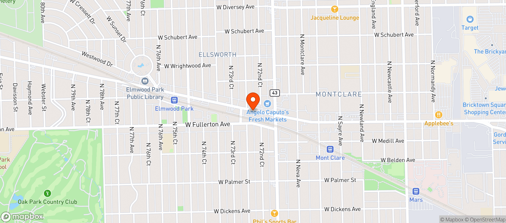 Map showing Cardinal Liquors