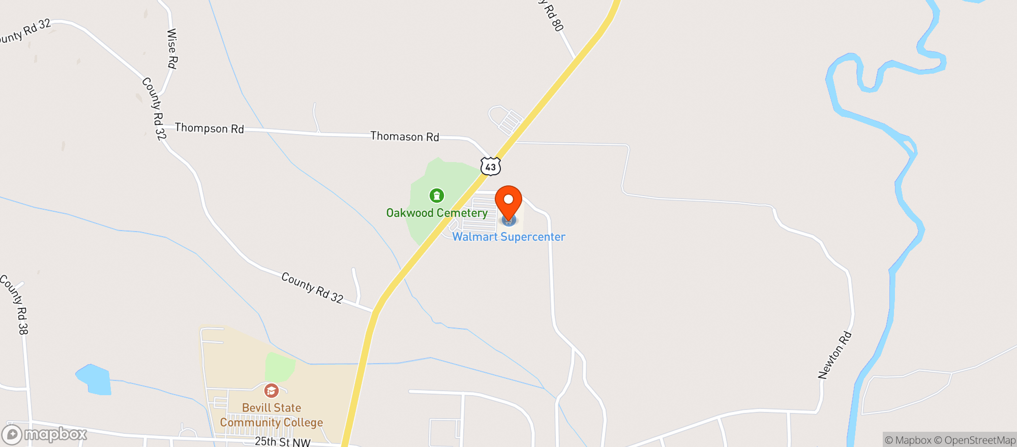 Map showing Walmart Supercenter