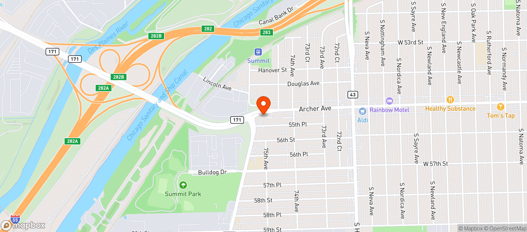 Map showing Summit Citgo