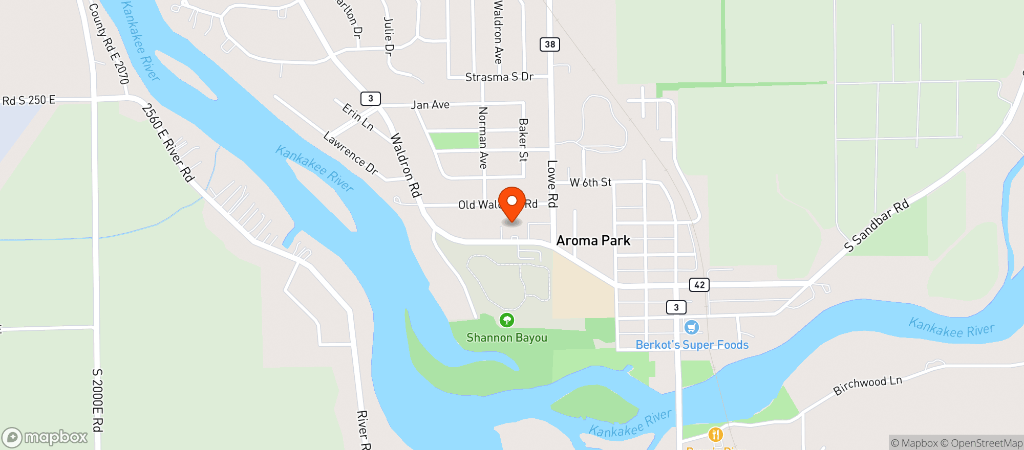Map showing CIRCLE K #178 - AROMA PARK