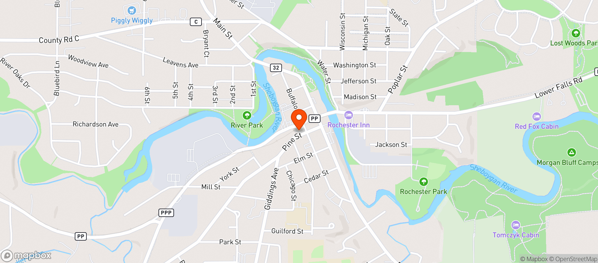Map showing Falls Tap