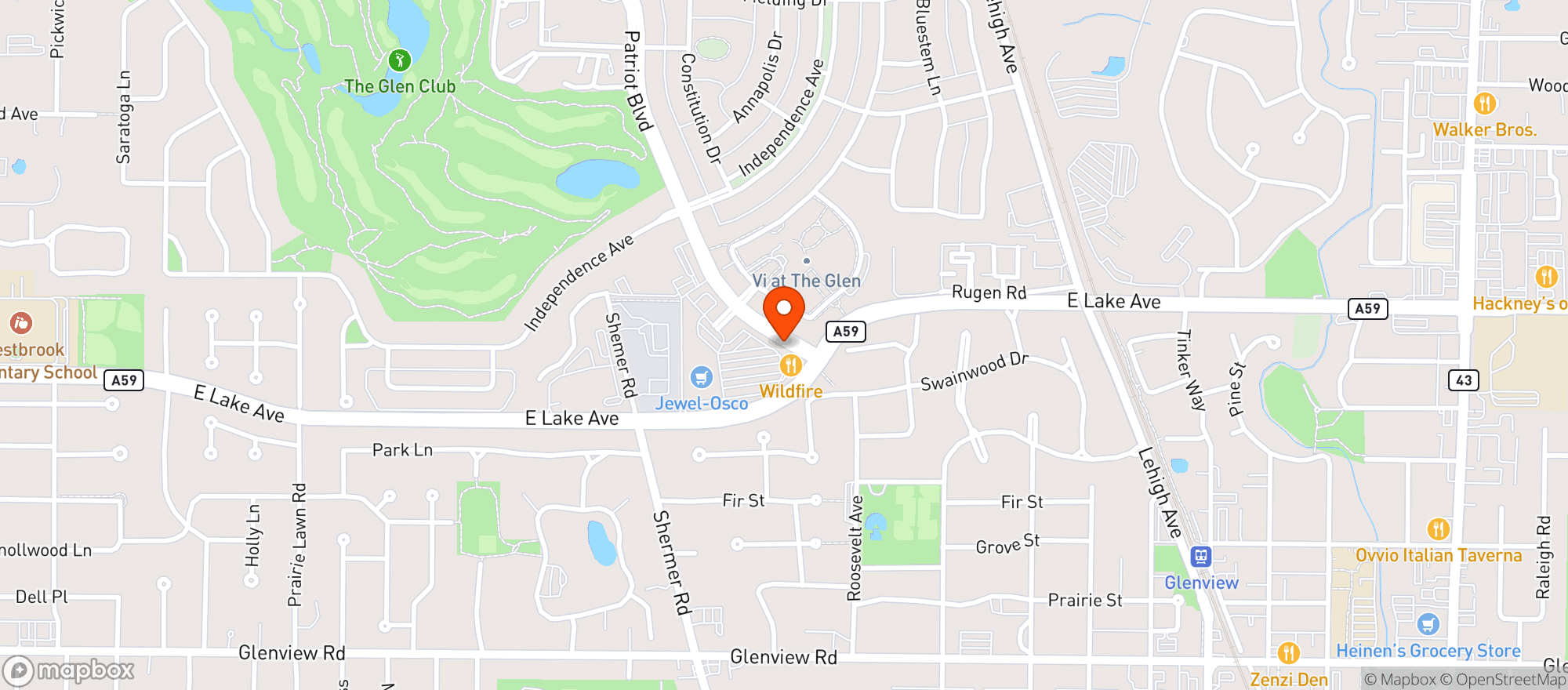 Map showing JEWEL OSCO