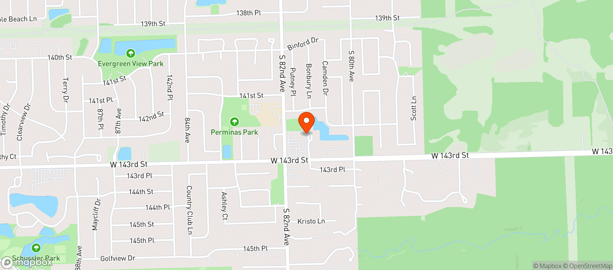 Map showing Coach S Corner Sports Bar