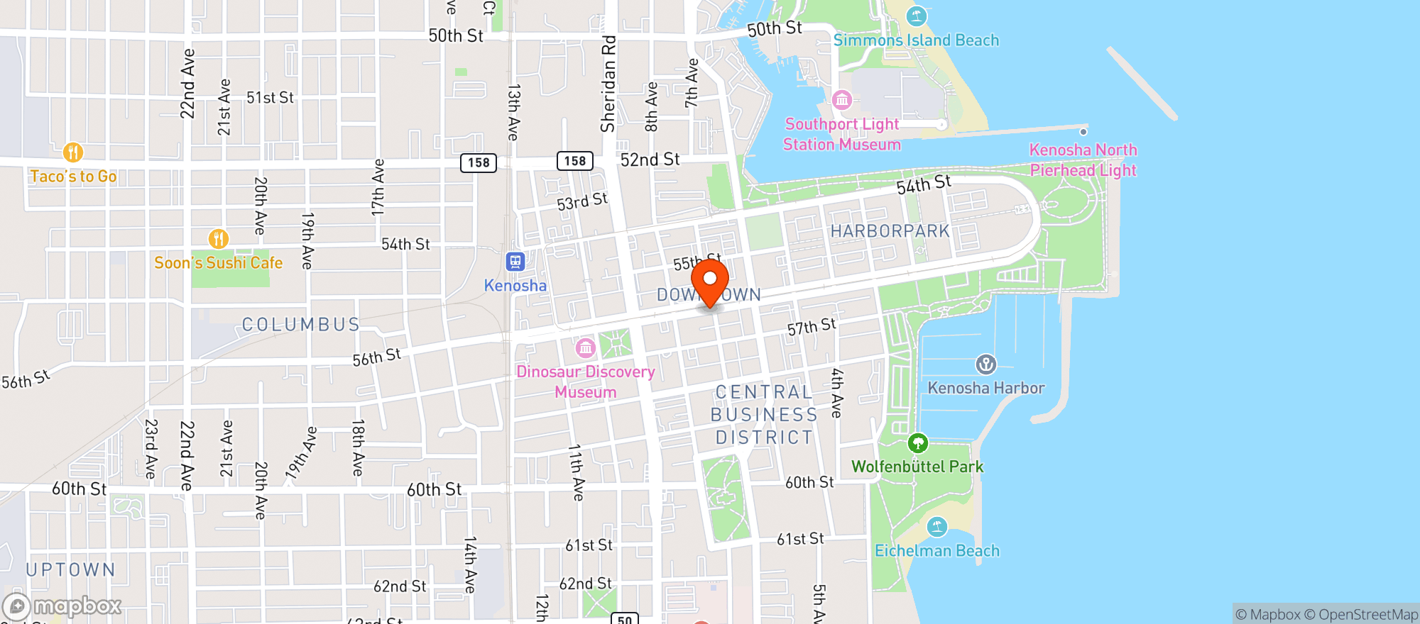 Map showing Church And Market