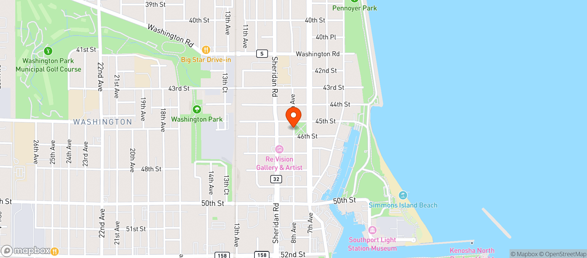 Map showing Union Park Tavern