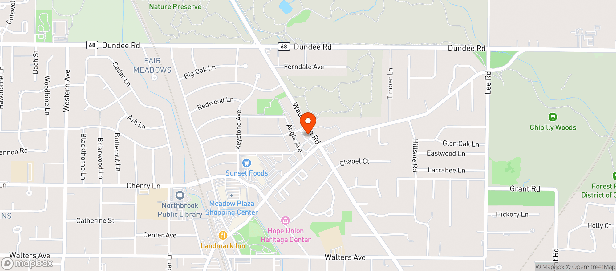 Map showing Otis & Lee Liquors