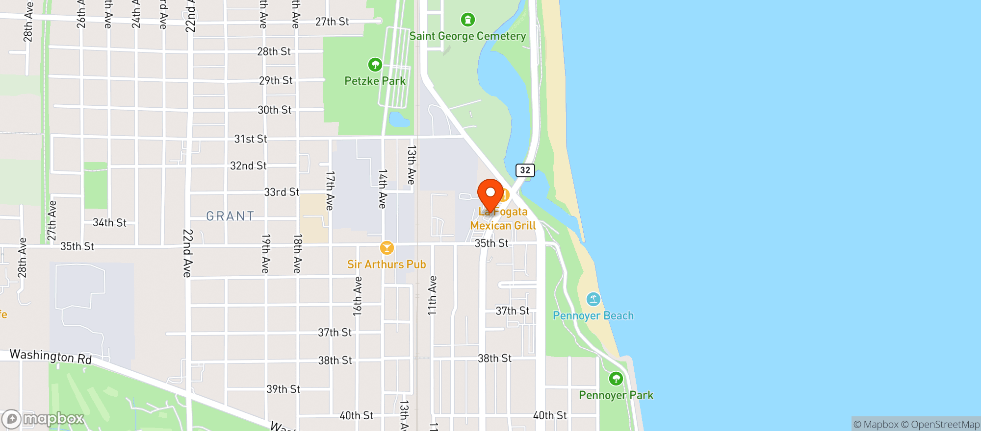 Map showing Waterfront Warehouse