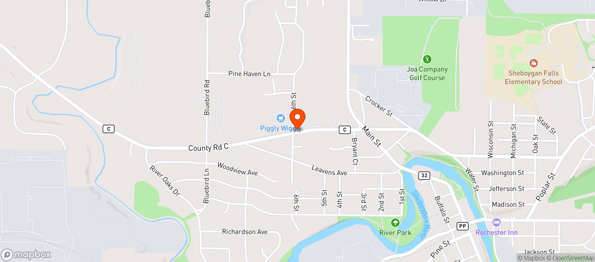 Map showing Piggly Wiggly