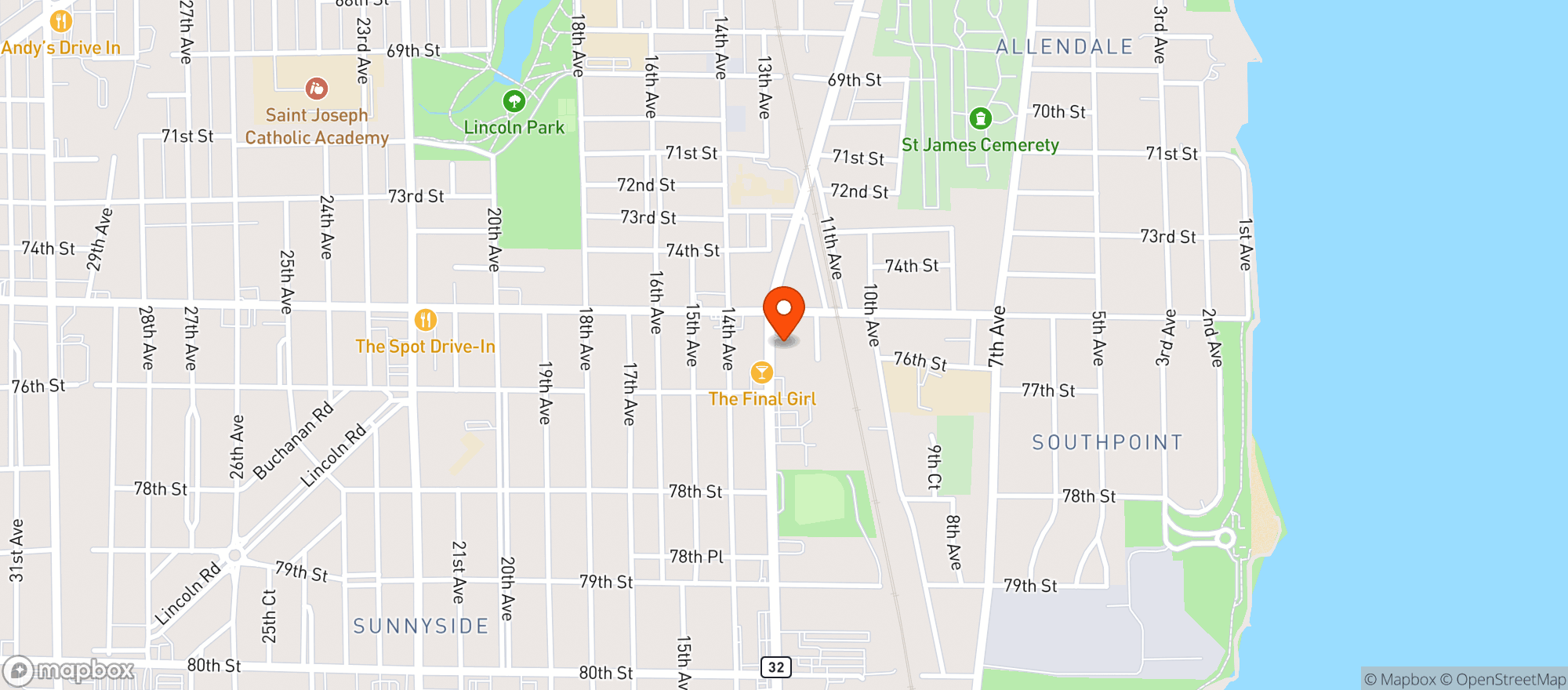 Map showing Walgreens