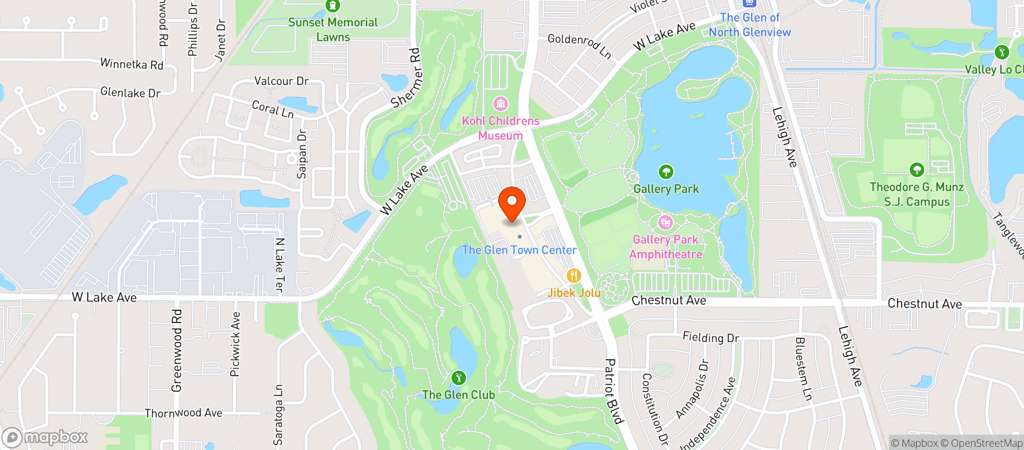 Map showing Keg N Bottle Glenview
