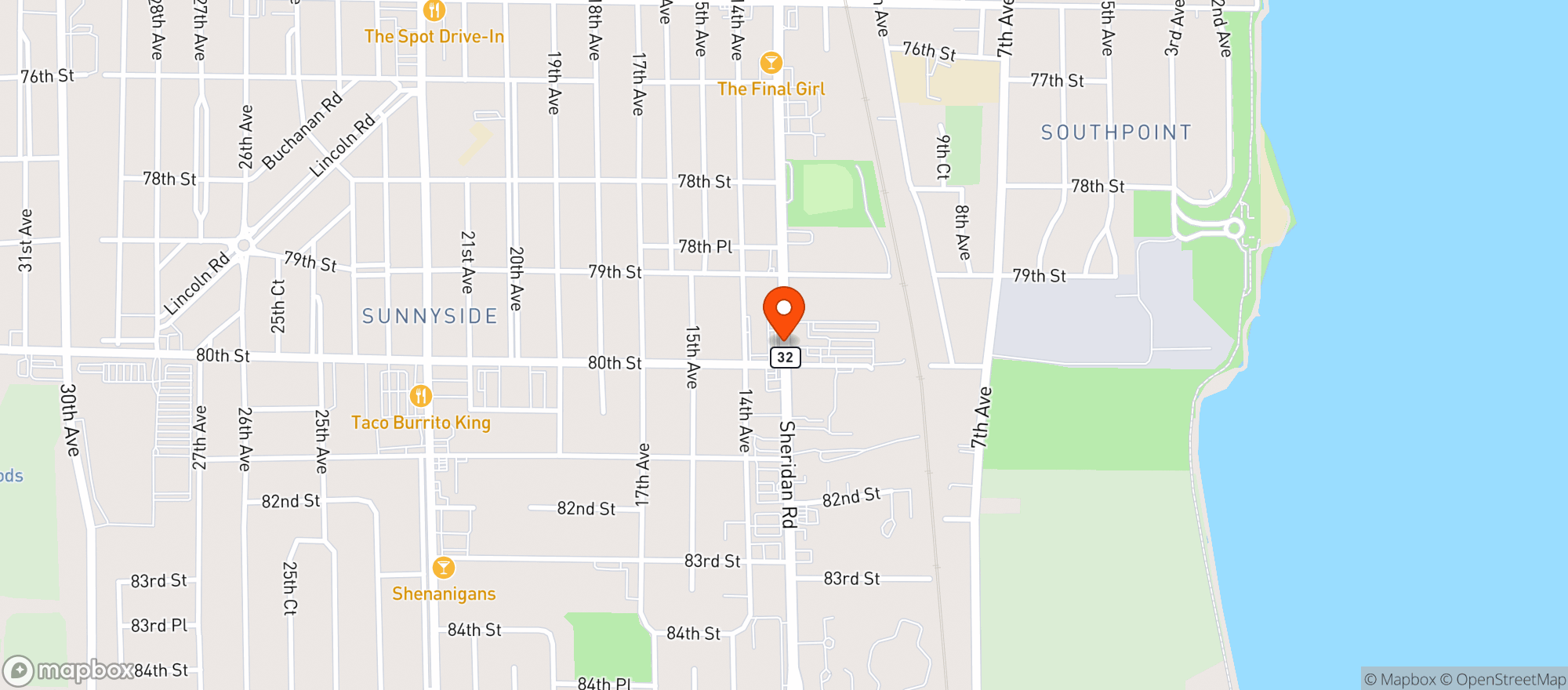 Map showing Cellar Door Beer Wine & Liquor