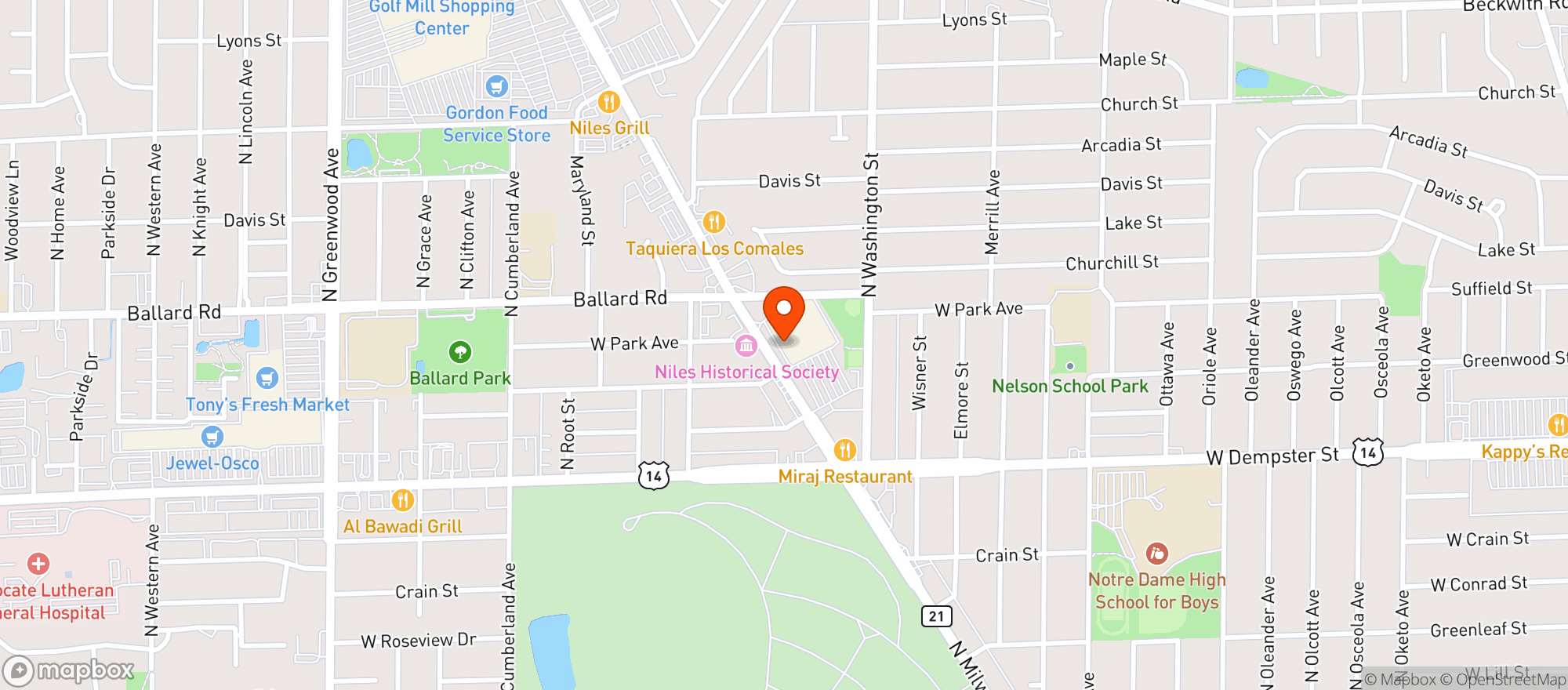 Map showing Binnys Beverage Depot