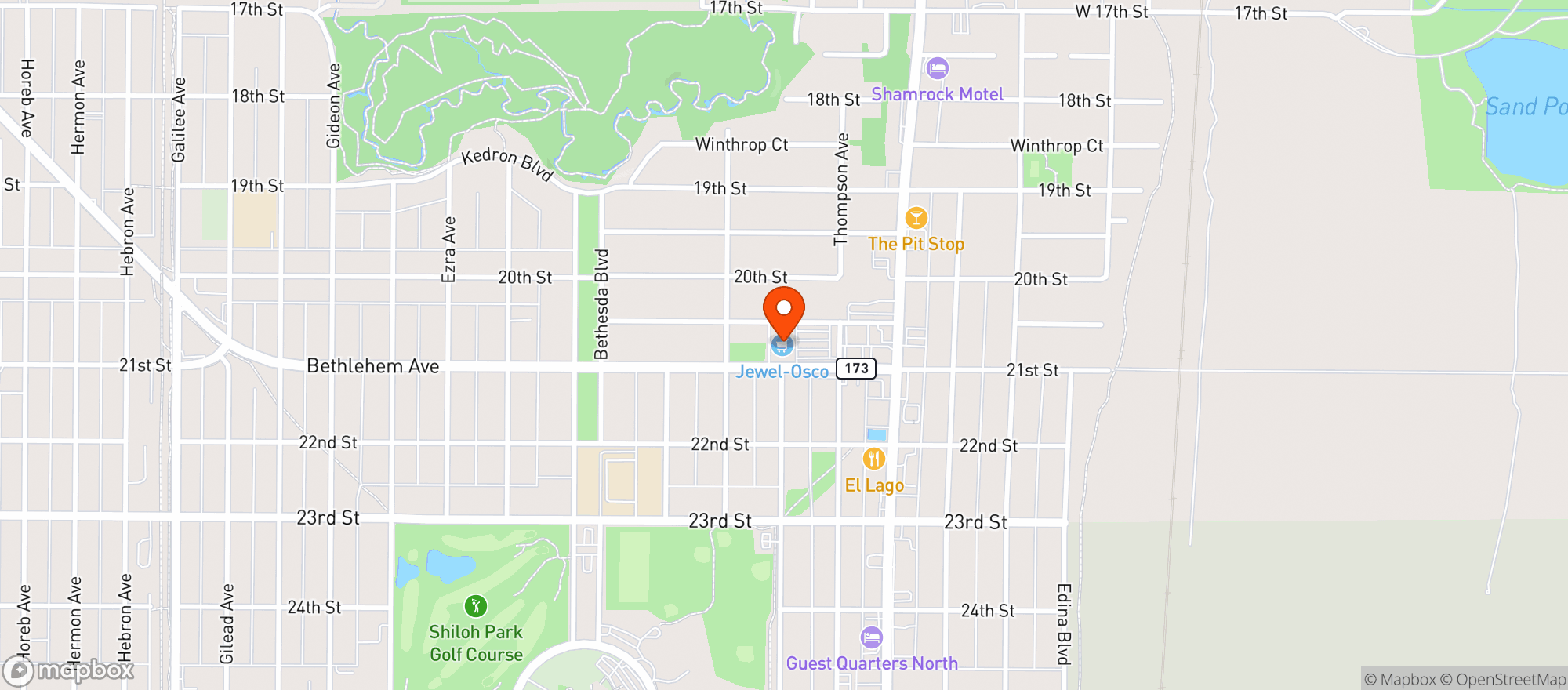 Map showing Jewel Food Store #3421