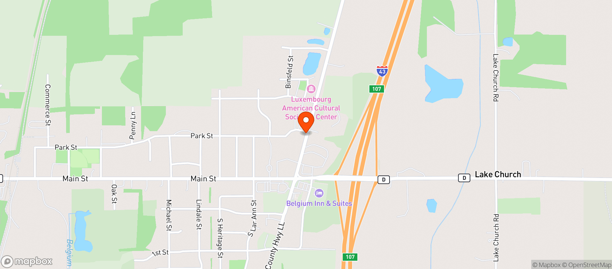 Map showing Kwik Trip