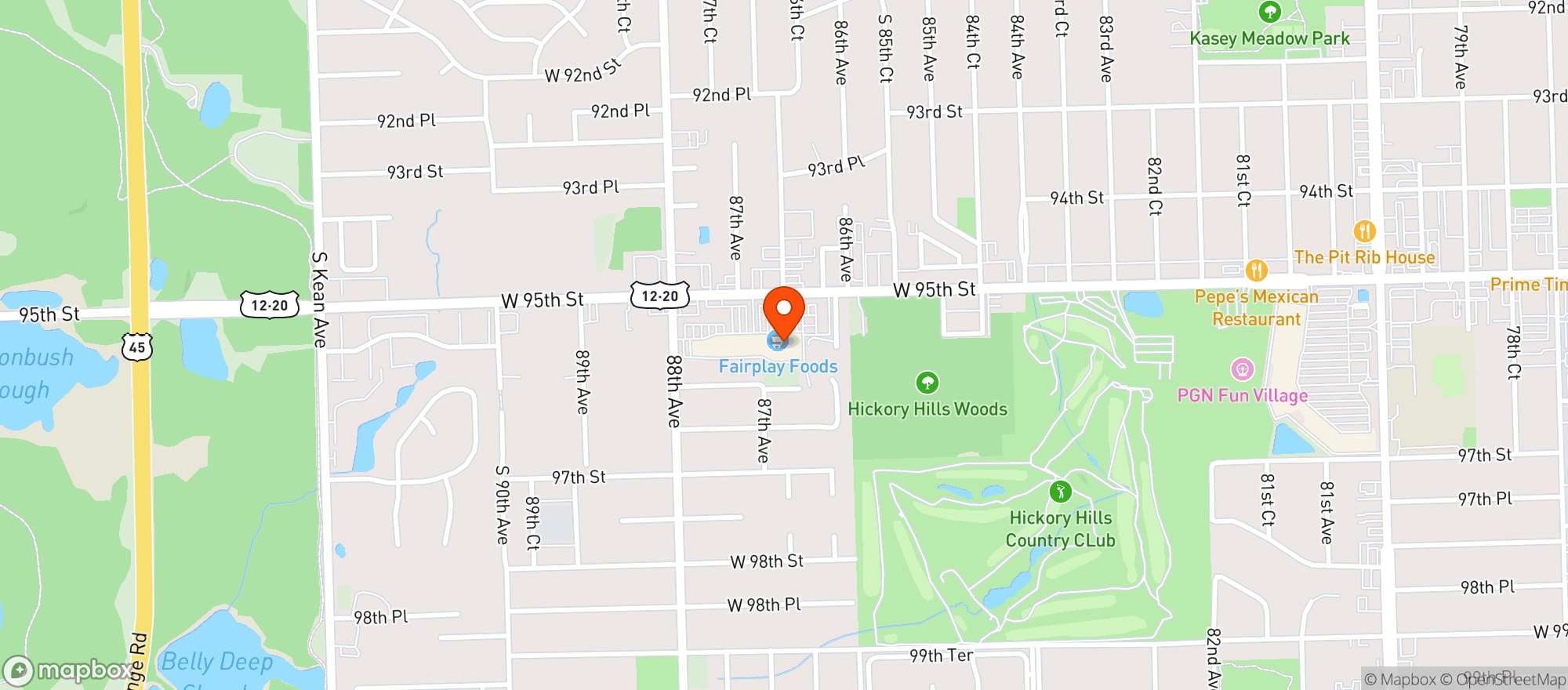 Map showing Fairplay Finer Foods #3541 - Hickor