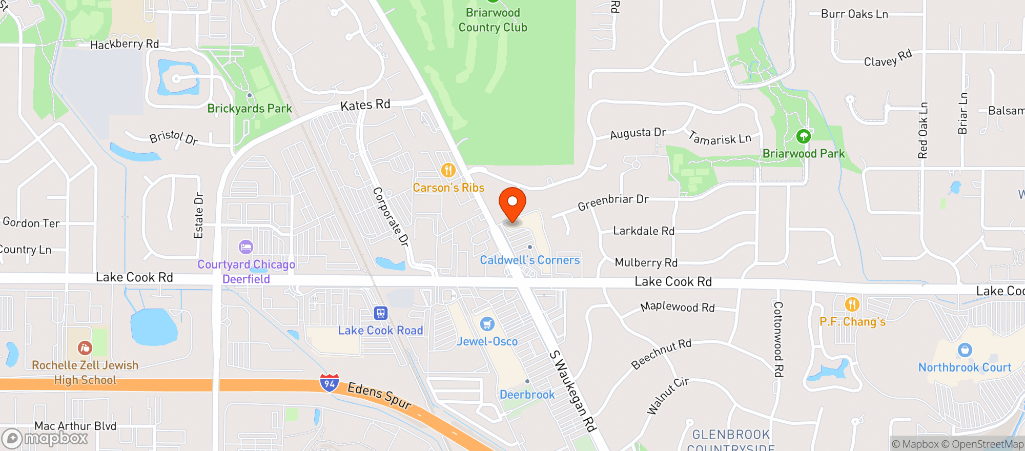 Map showing Garfield’s Beverage - Deerfield