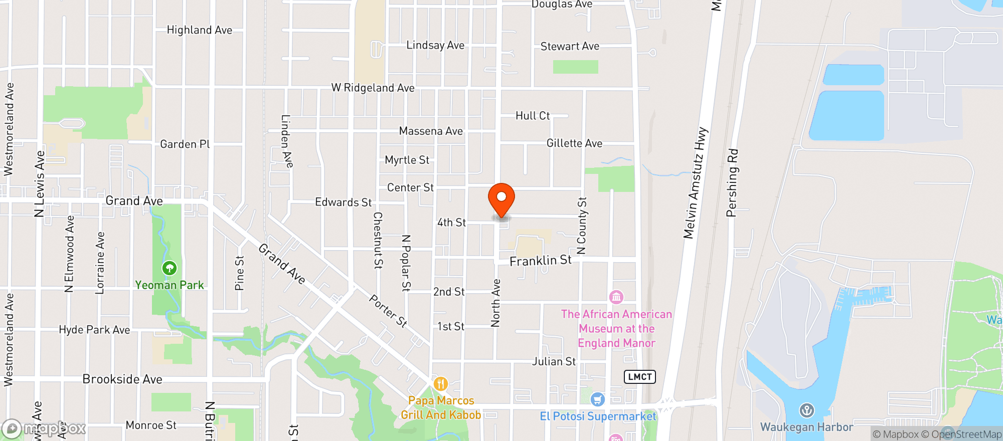 Map showing North Ave Tap