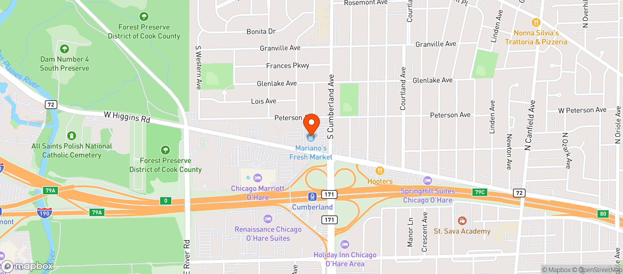 Map showing Mariano's