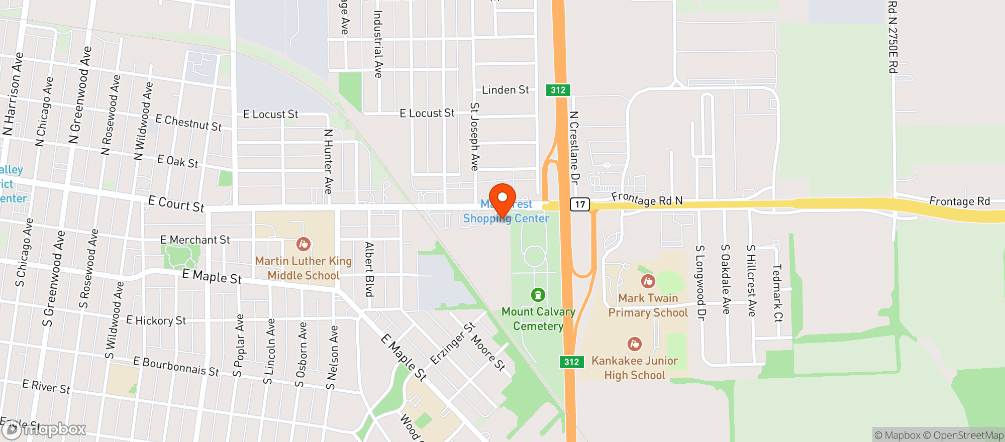 Map showing CIRCLE K #177 - KANKAKEE