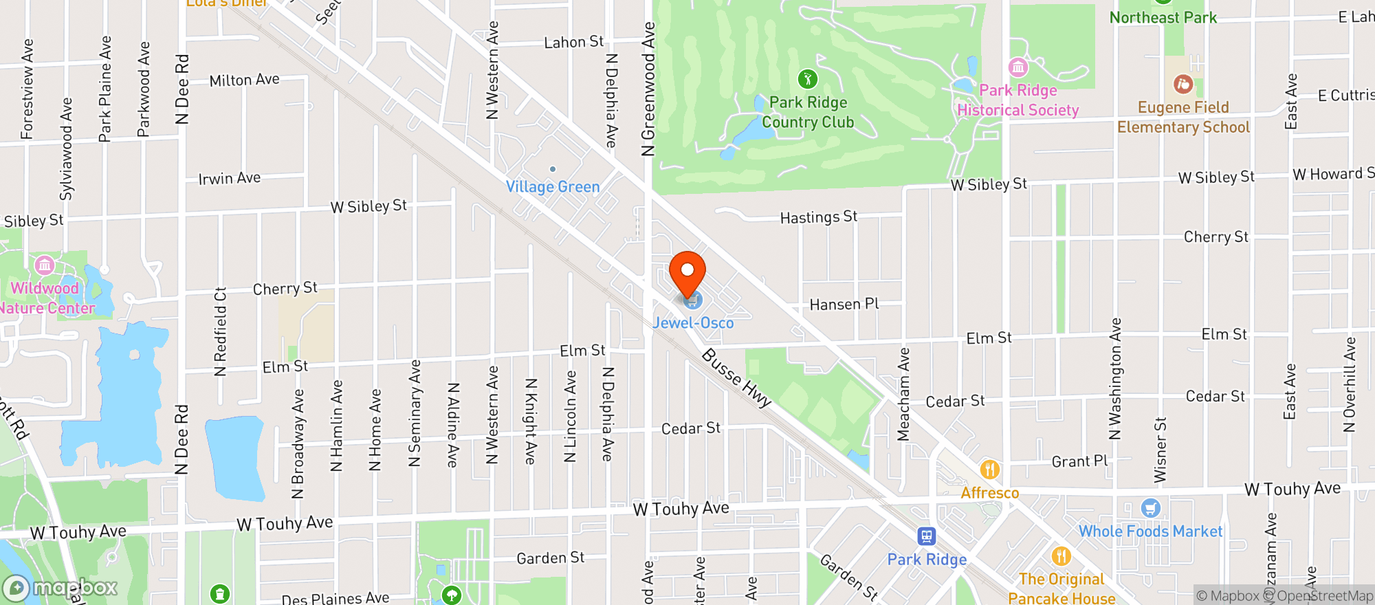 Map showing Jewel Osco #3481- Park Ridge